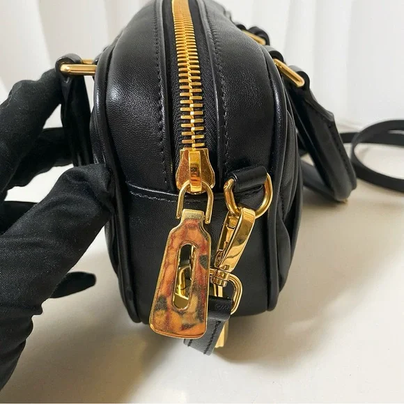 Miu Miu Matelassé Black Leather Bowling Bag - Picture 5 of 14